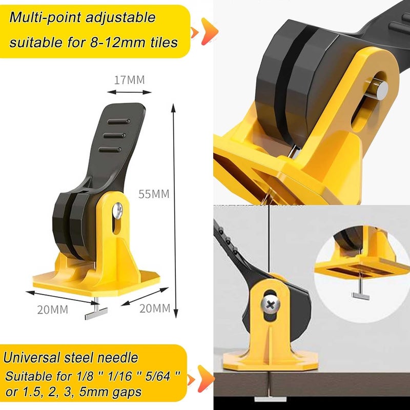 FACITE Tile Leveling System Kit 1/8 Tile Spacers Reusable 50pcs Leveler Tile Tools for Installation+50pcs Replaceable Spare Steel T-Pin Upgraded Adjustable Fit 8-12mm Tile Floor Leveling Compounds Set - Image 4